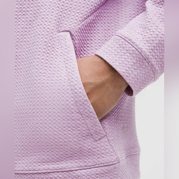 Lululemon Textured Double-Knit Cotton Hoodie color lavender - Picture 4 of 10